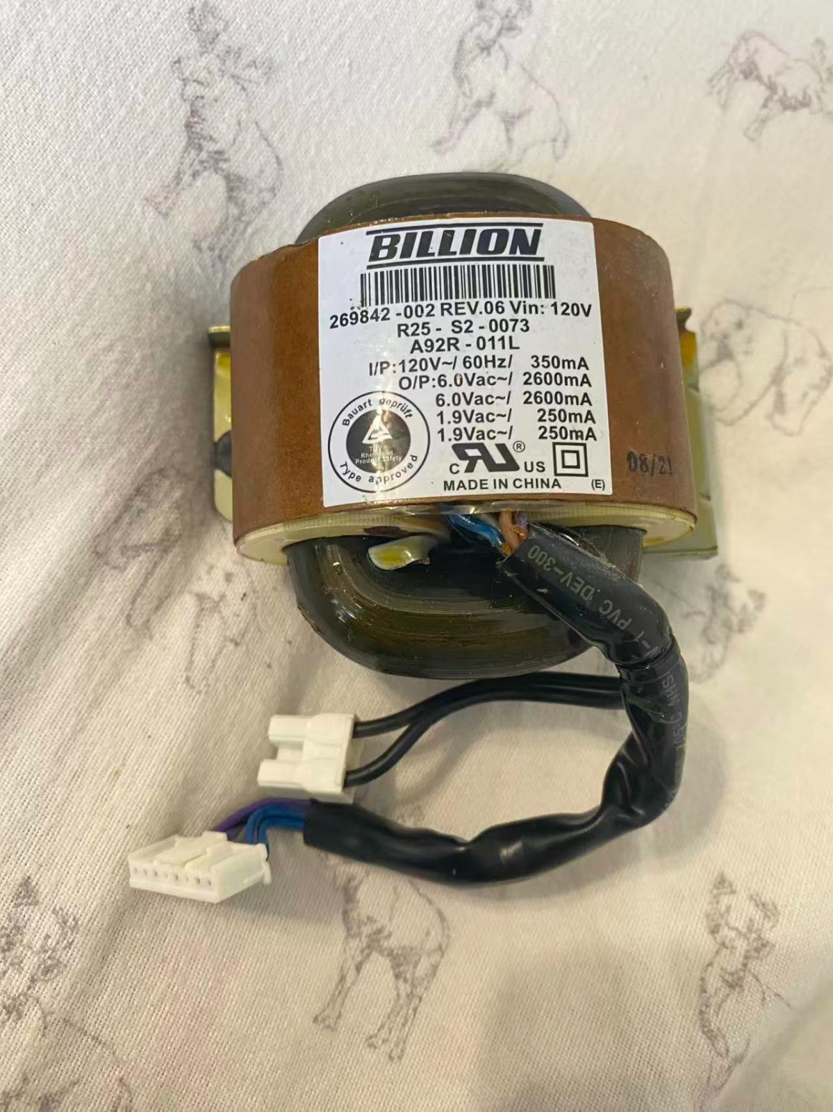 Bose Wave Radio Transformer 269842-002 REV. 06