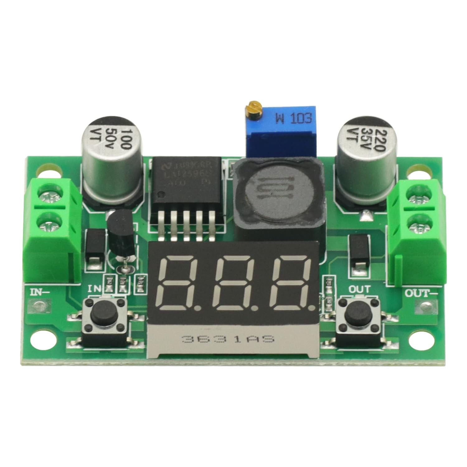 Buck Step Down Module Adjustable Voltage Regulator LED Voltmeter 2 PCS