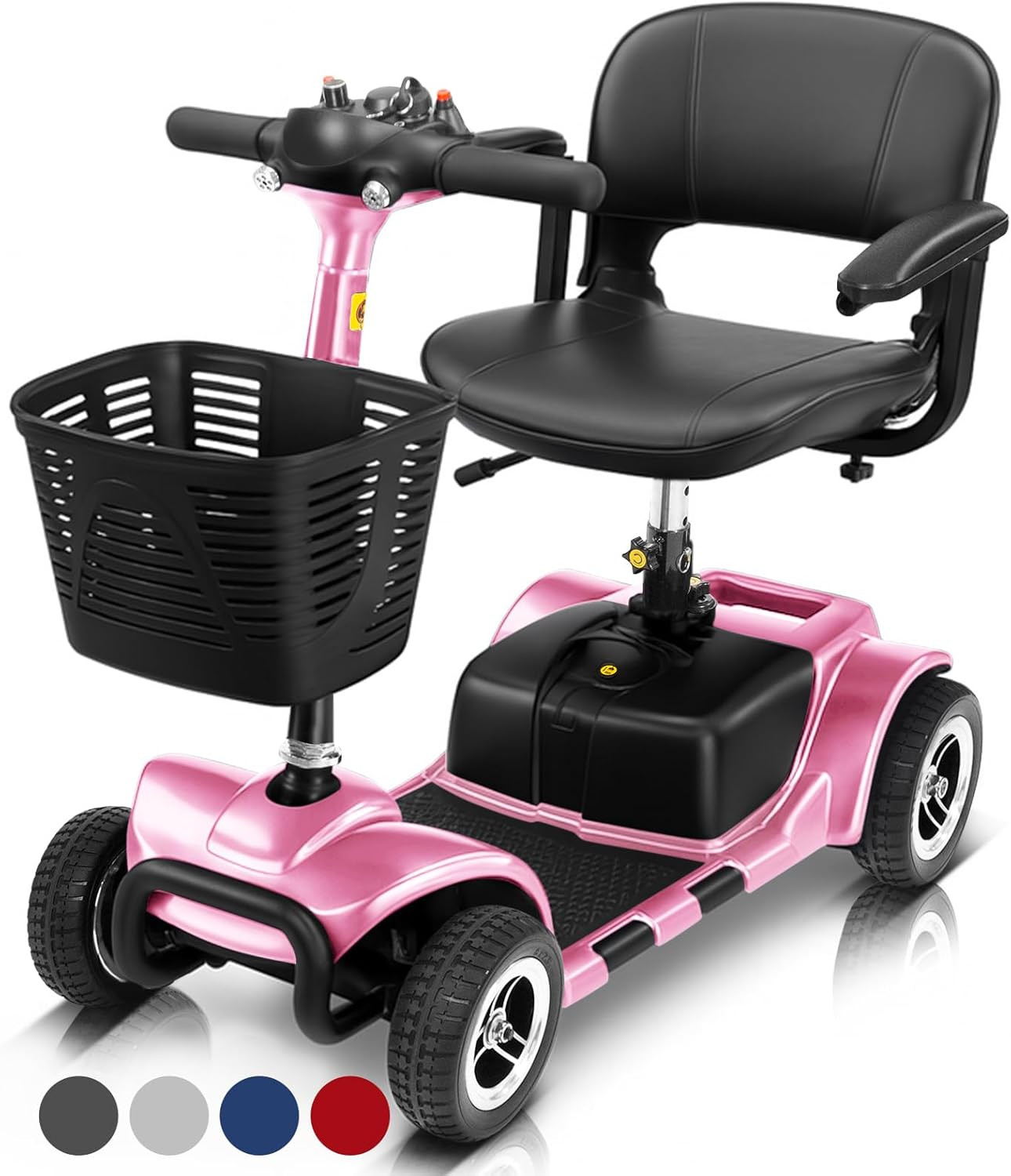 Compact 4 Wheel Mobility Scooter - Heavy Duty Electric Wheelchair for Travel