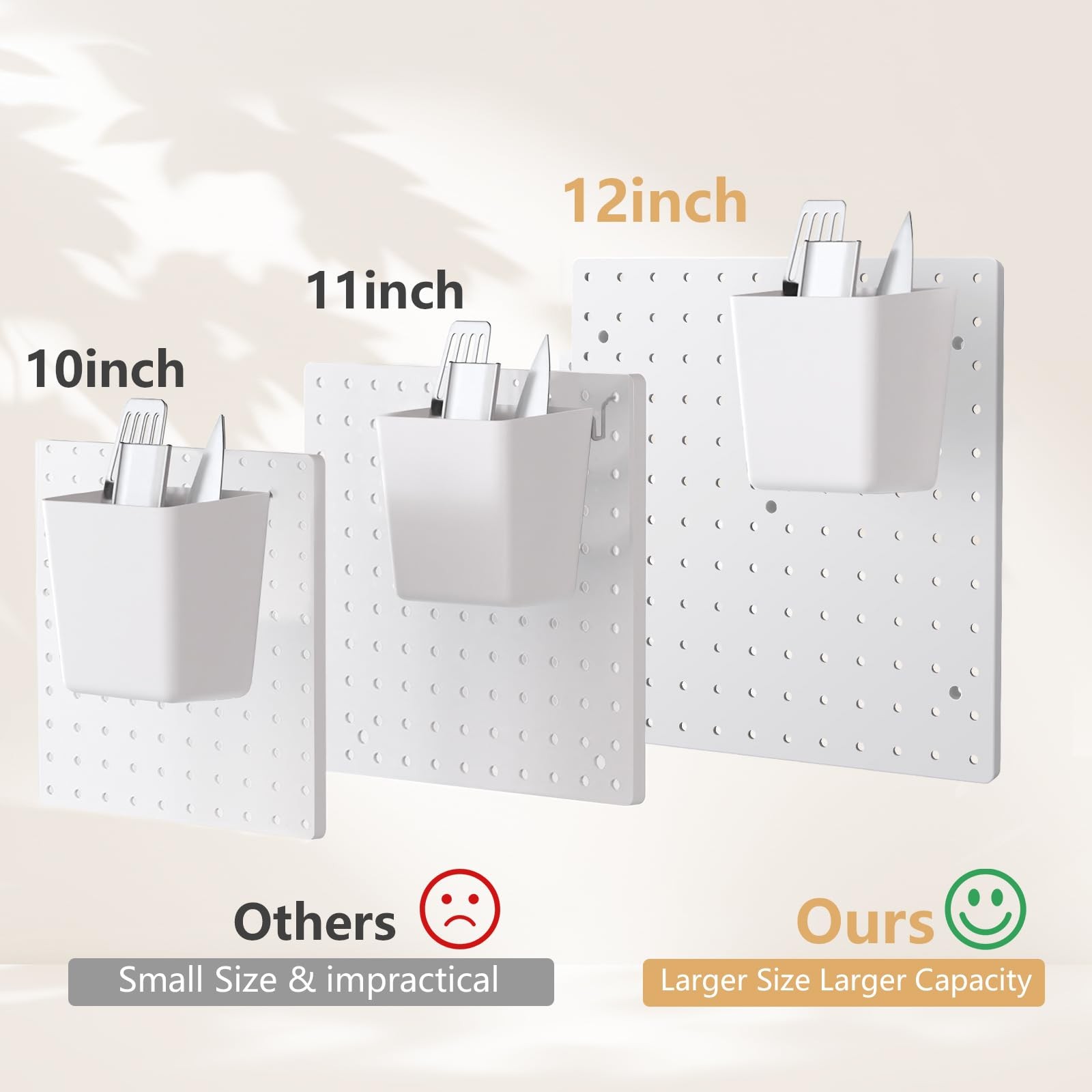 Peg Board with Hooks, Plastic Pegboard Kit with 4 White Pegboards and , Peg B...