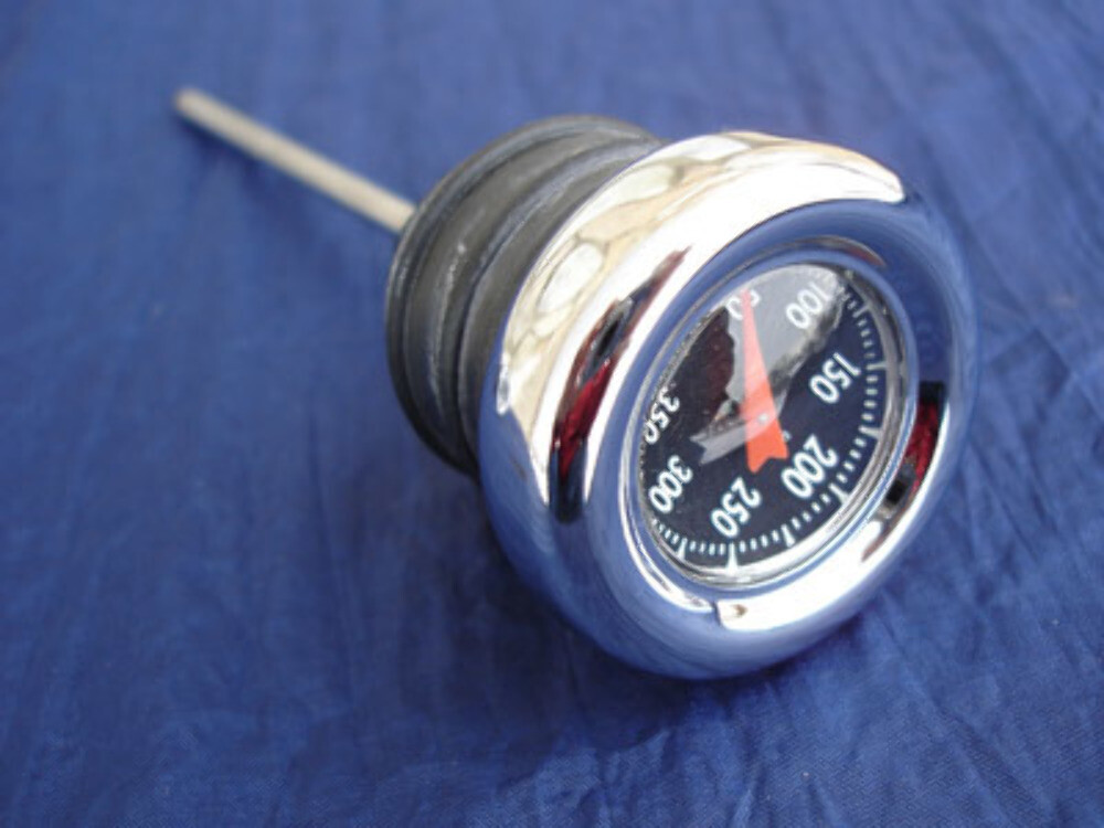 BLACK OIL TEMP GAGE FOR HARLEY BIG TWIN XL FLT OIL TANK REPLACES OE # 62666-87T