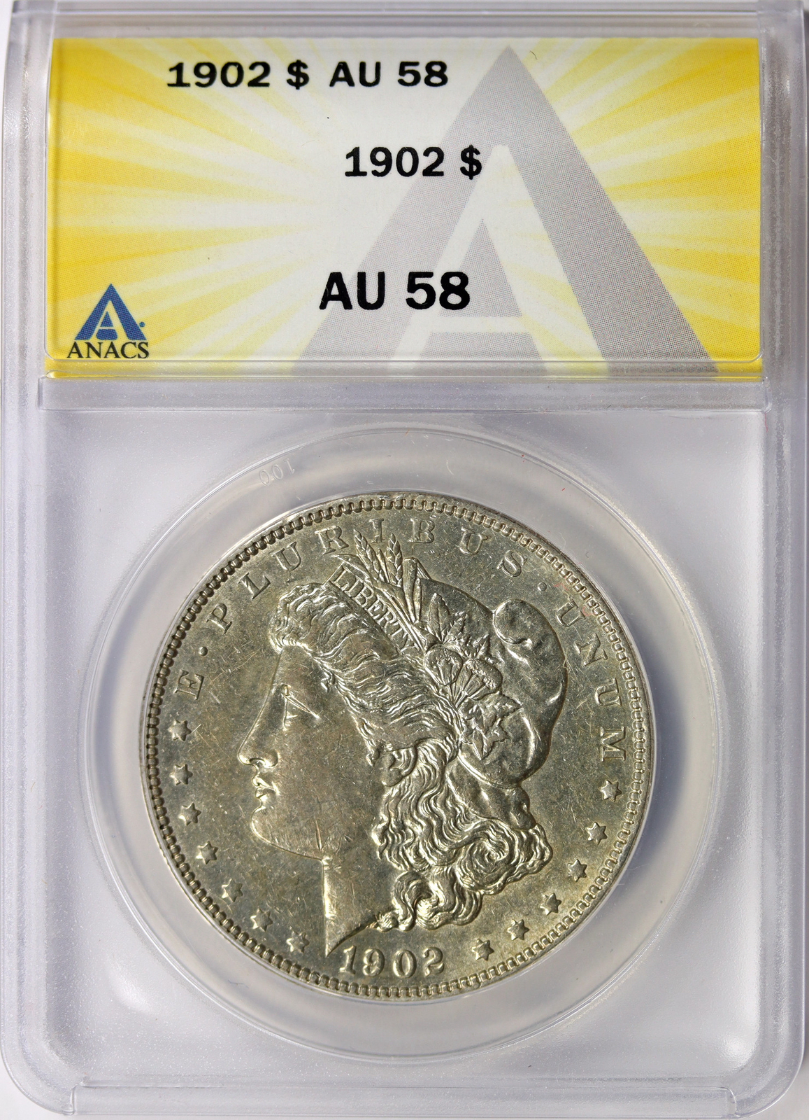 1902 Morgan Silver Dollar $1 ANACS AU58