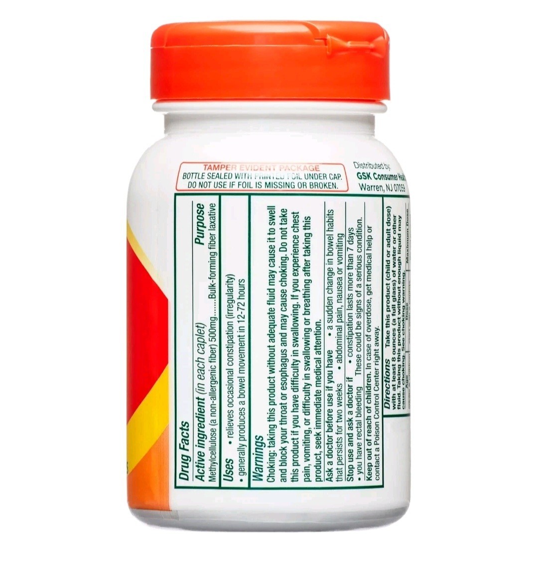 Methylcellulose Fiber Therapy Caplets 100 Count By Citrucel. Exp 10/2026