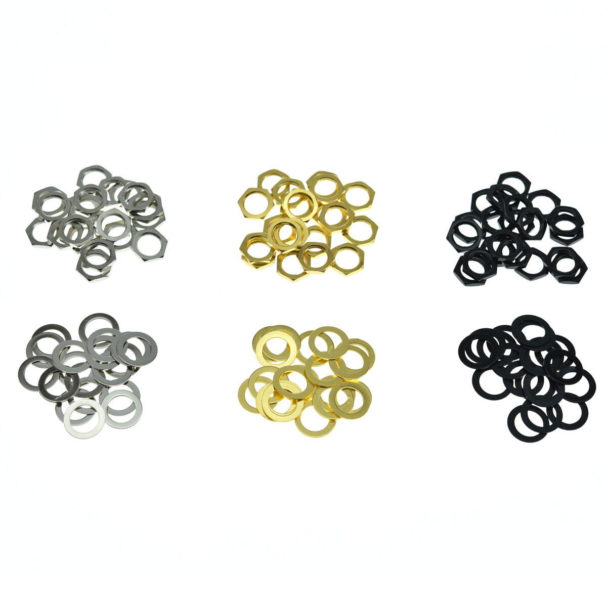 20pcs Guitar Input Output Jack Socket Nuts and Washer Metric Jack Nuts Nickel