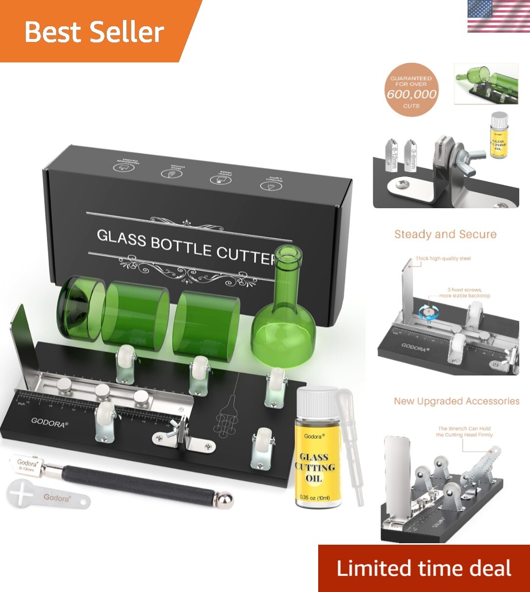 Professional Glass Bottle Cutter with Precision Oil - Perfect for Crafting
