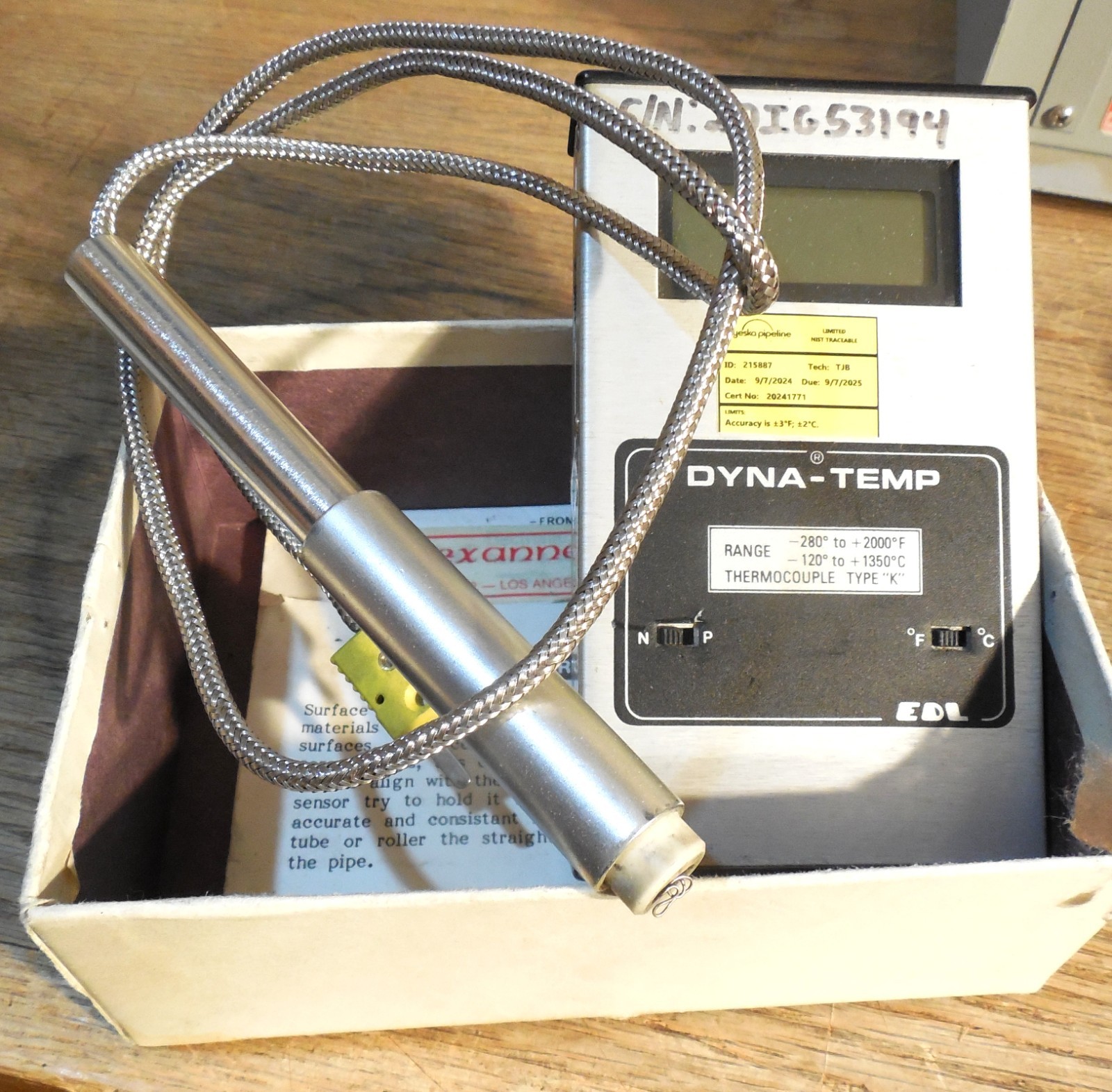 Dyna-Temp Thermocouple Type K Digital Thermometer with Wand...quite hard to find