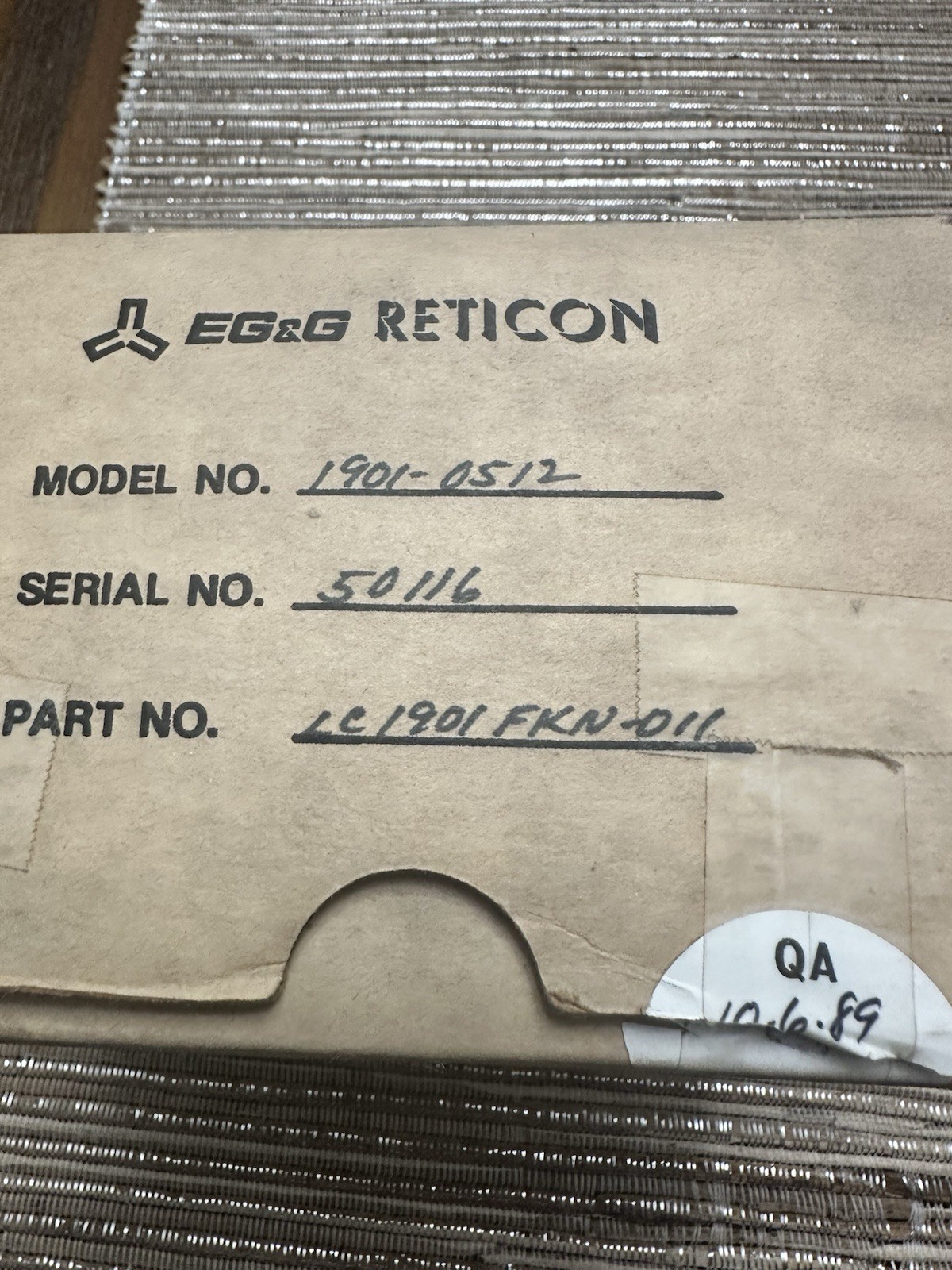 EG&G Reticon LC1901FKN-011 Camera High Quality New