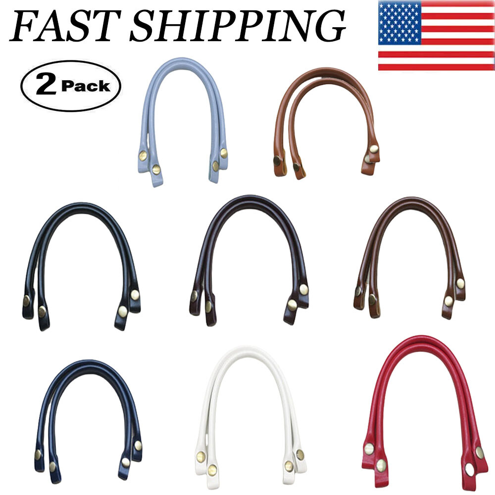 2x PU Leather Bag Handles Shoulder DIY Replacement Handbag Strap Band Accessory