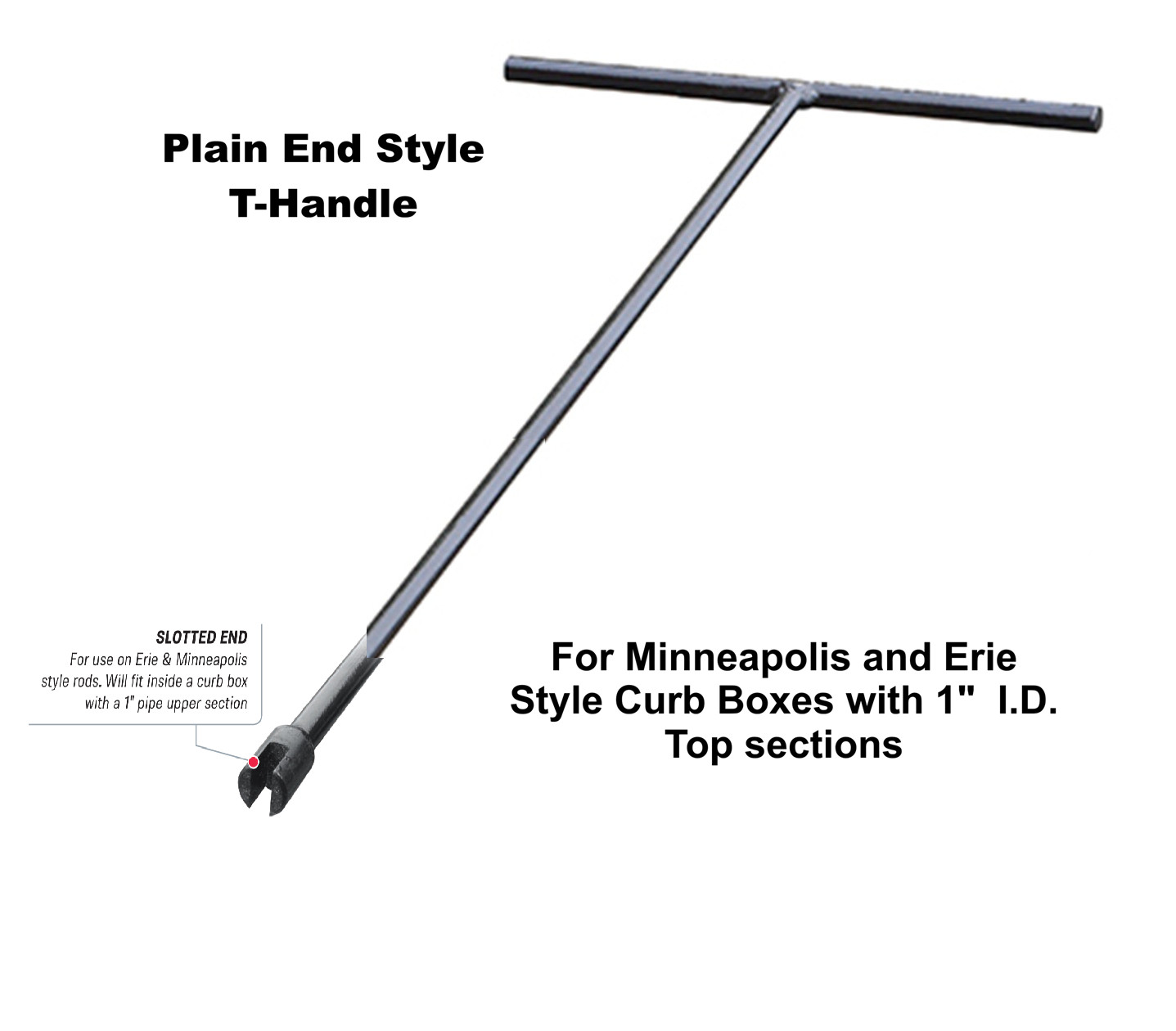 4' Curb Valve Shutoff Key for 1" I.D. Erie or Minneapolis Style type top section