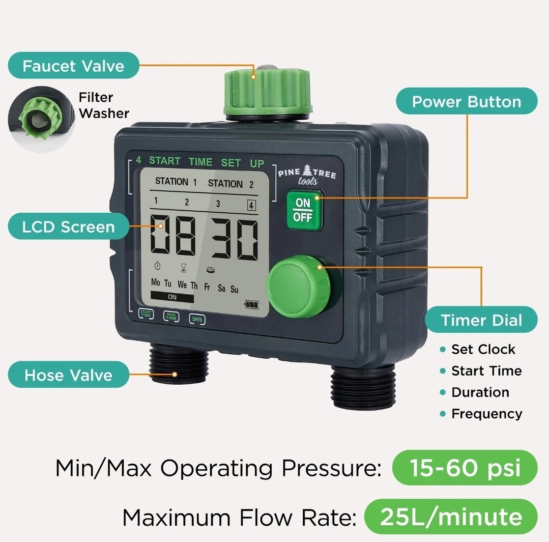 Hose Timer - Programmable Water Timer for Garden Hose Automatic & Manual (B3-B15