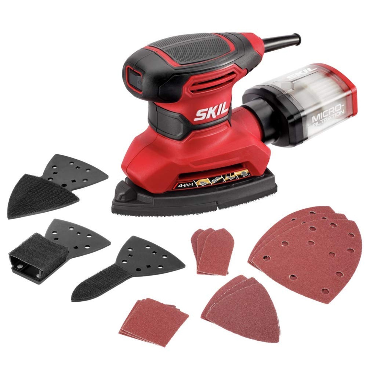 SKIL Corded Multi-Function Detail Sander with Micro-Filter Dust Box 3 Additio...