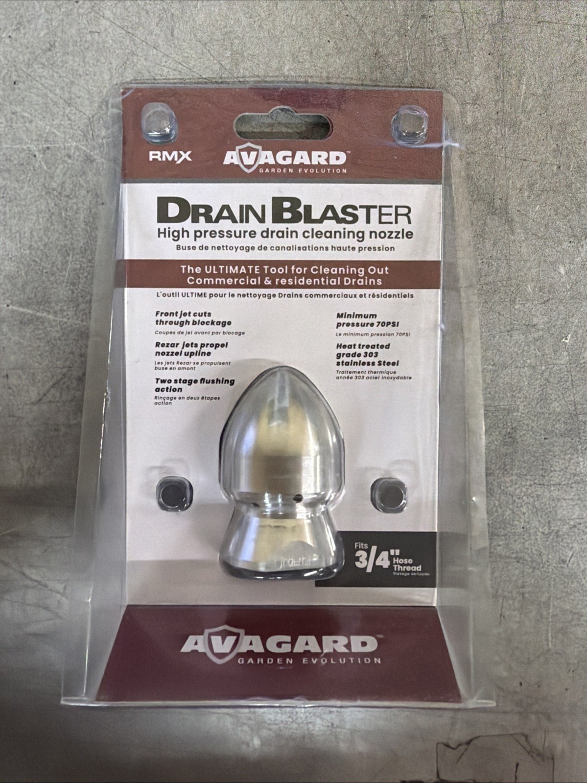 NEW RMX AVAGARD Drain Blaster High Pressure Drain Cleaning Nozzle AVG-SN6-75