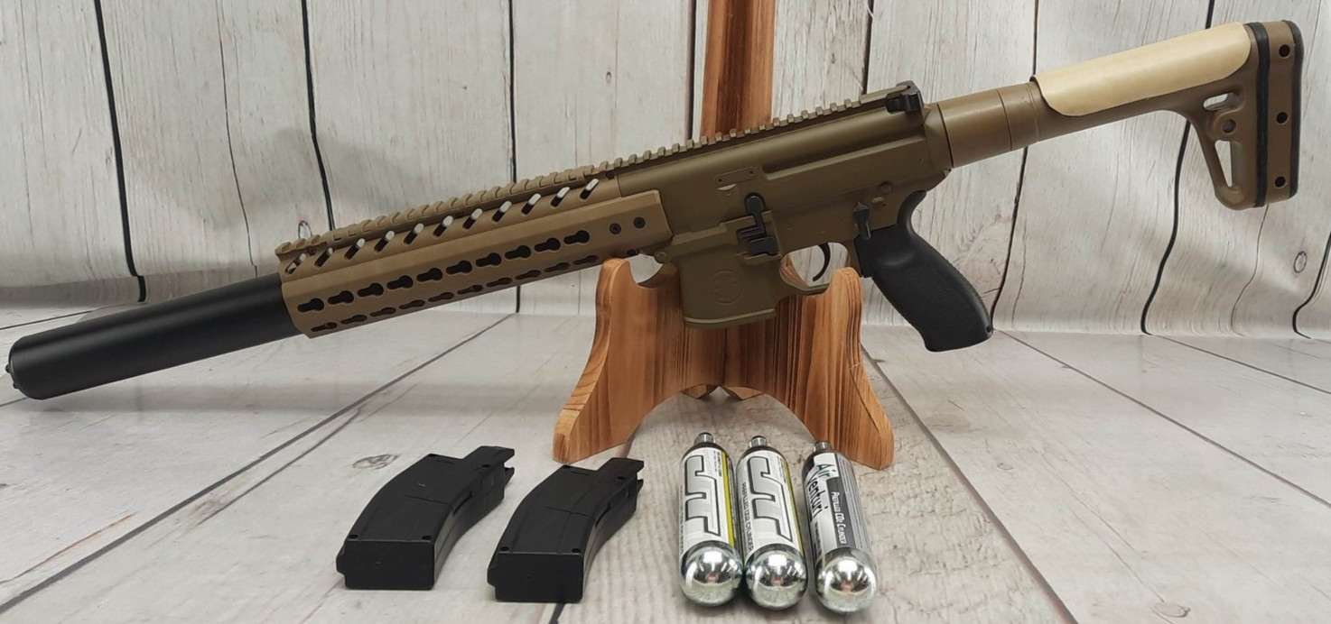 Sig Sauer MCX .177 Cal Tactical Air Rifle Belt-Fed CO₂ – 2 Mags 88g Cartridges
