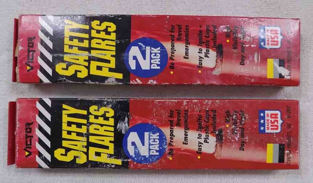4 - Classic VICTOR Safety Flares * AUTO SUV RV TRUCK * NEW * FREE SHIPPING