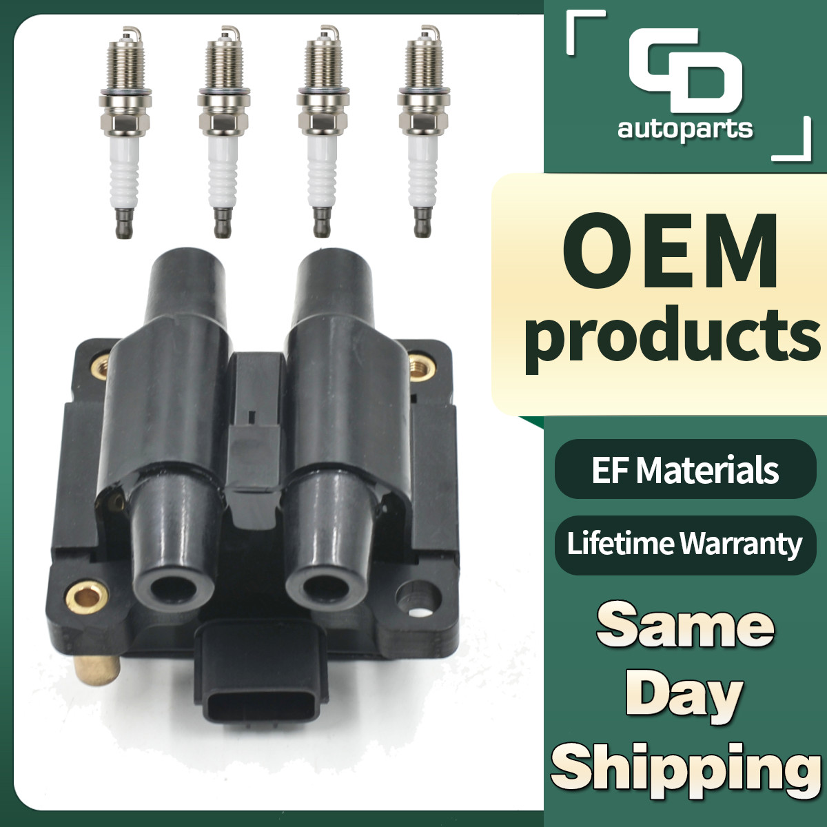 UF538 Ignition Coil + Spark Plug for 2.5L Subaru Impreza Legacy Forester 2005-10