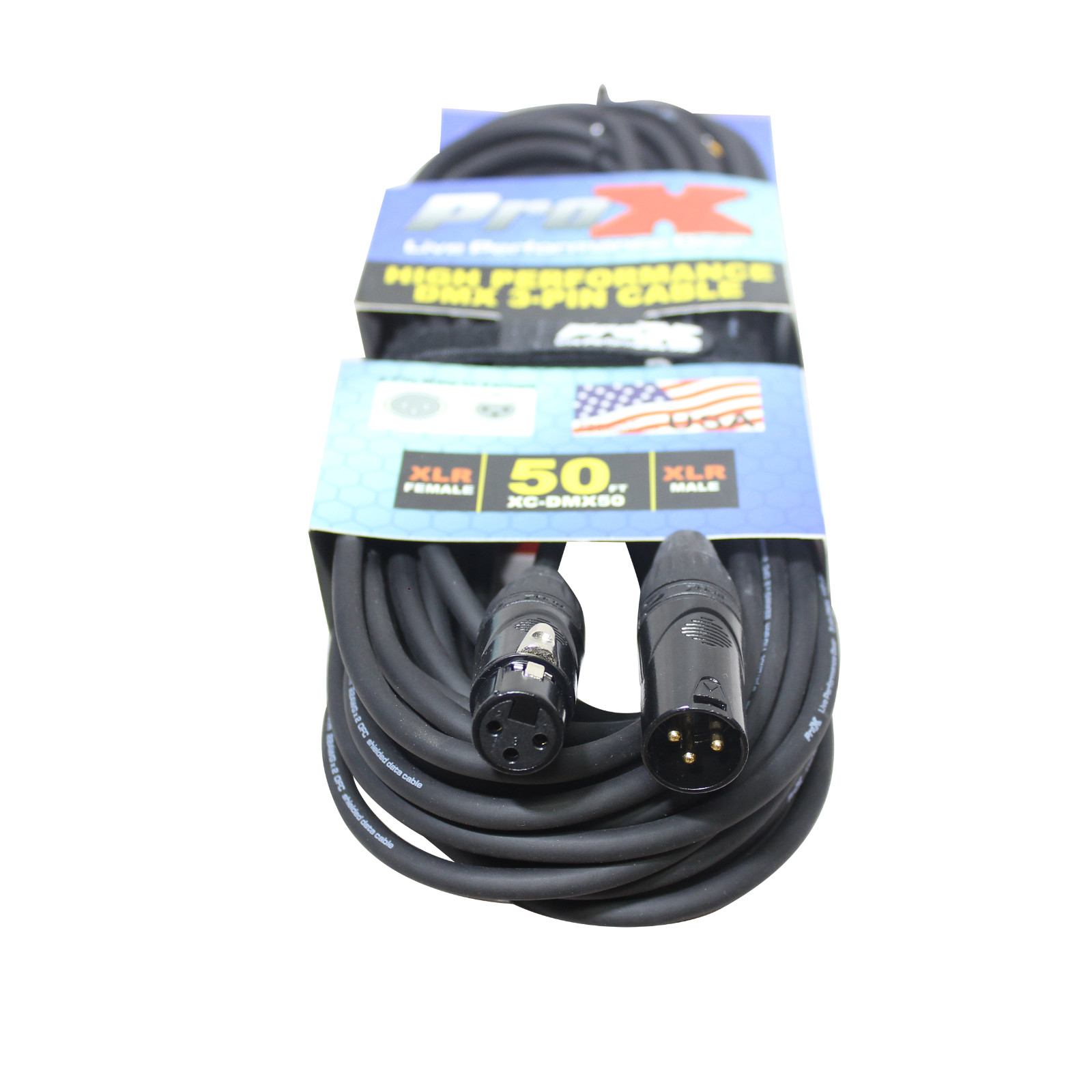 10 Pack 3 Pin DMX stage Lighting Light 50' ft Cables By PROX