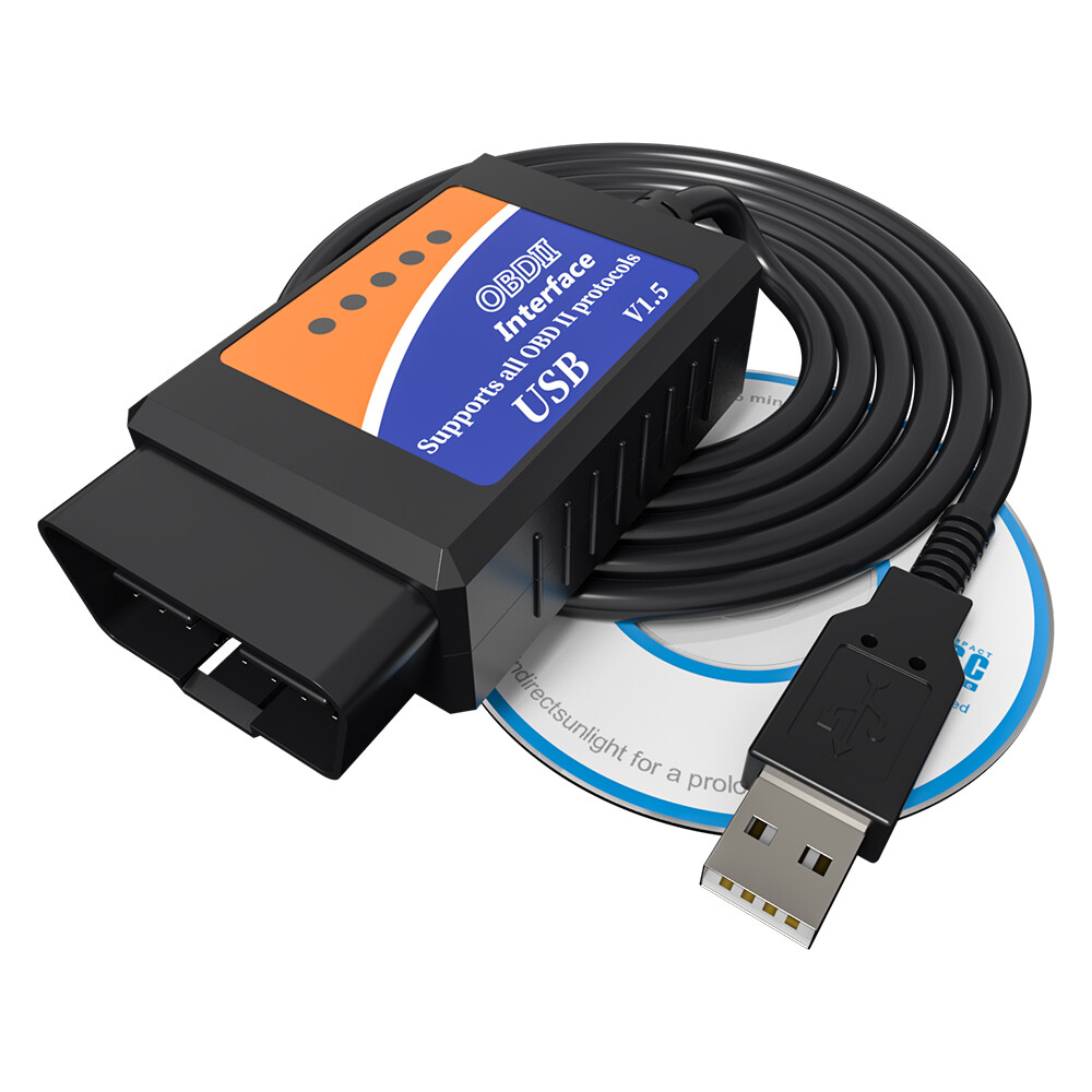 ELM327 USB OBD2 Scanner Cable Diagnostic Tool Engine Fault Code Reader Adapter