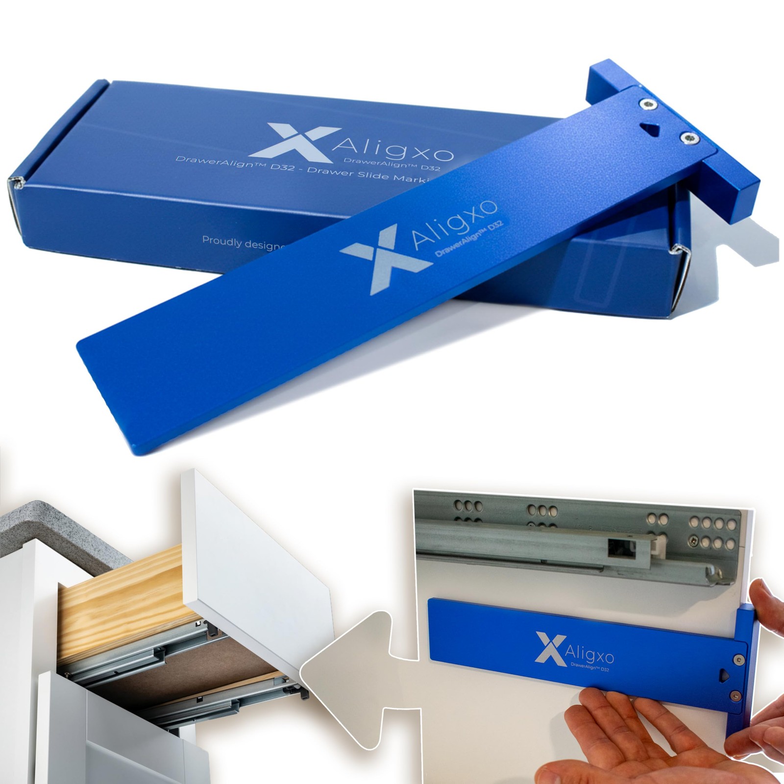 Undermount Drawer Slide Jig, Cabinet Hardware Jig, Woodworking Tools for Draw