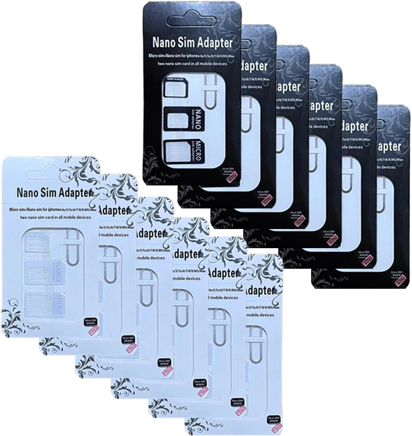 SIM Card Adapter Converter Set for Mobile Devices & Phones (Nano & Micro)