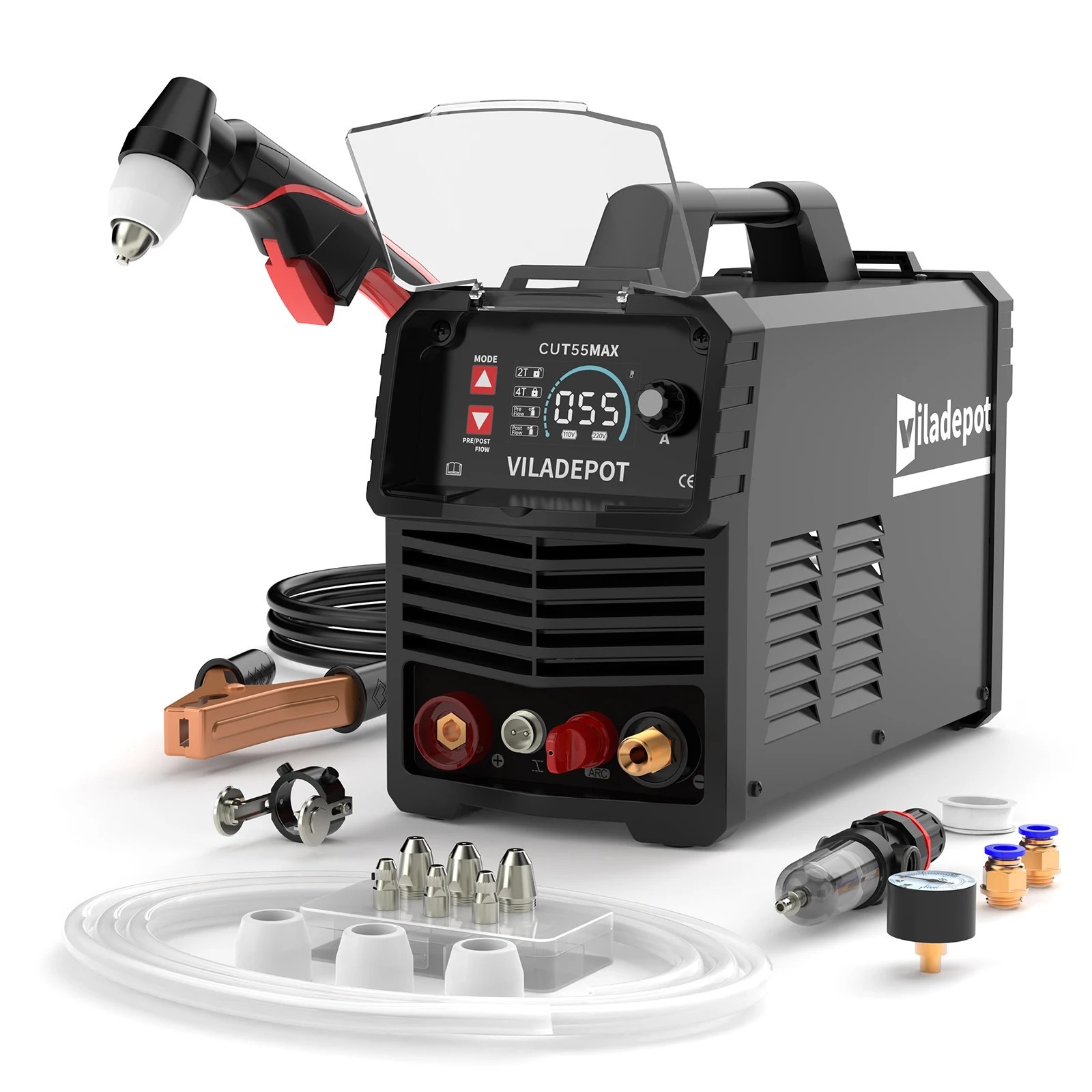 CUT55 MAX Plasma Cutter 55A Pilot Arc 220V Machine.