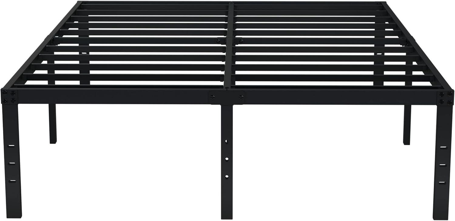 Queen Bed Frame 18" Tall: Heavy Duty Metal Platform with Under-Bed Storage