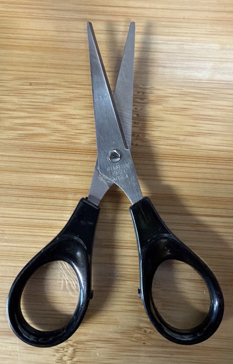 4” Stainless Steel Scissors Made in Korea Black Handle
