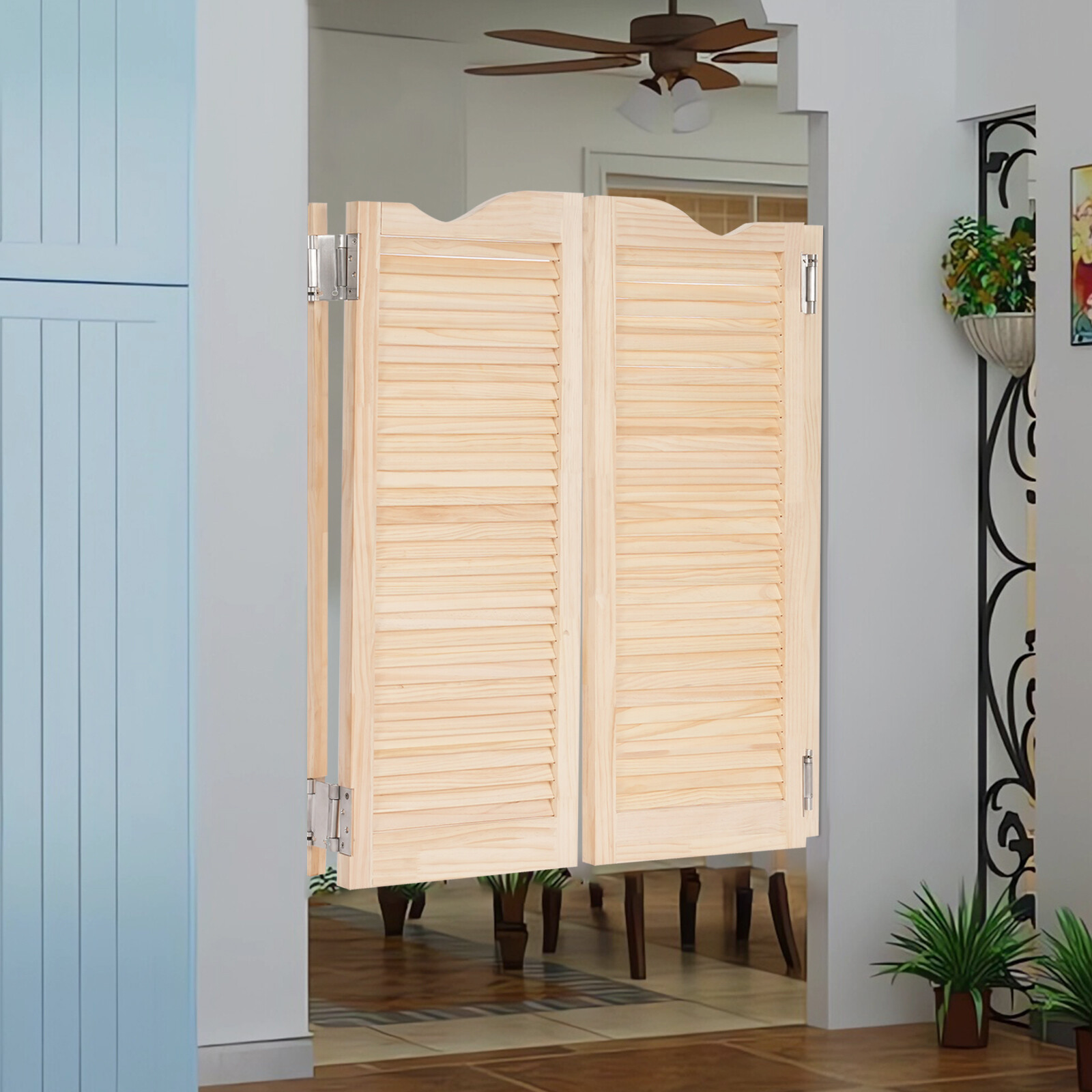 Wall-Mounted Double Half Door Double-hinged Café Door With Hinges 91cm/35.83in
