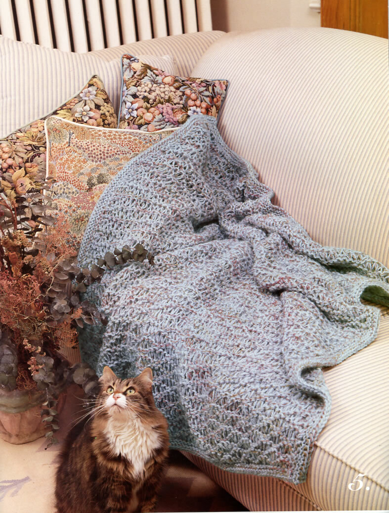 Patons "Decorator Throws to Knit" Afghan/throw pattern book 575FF NOS