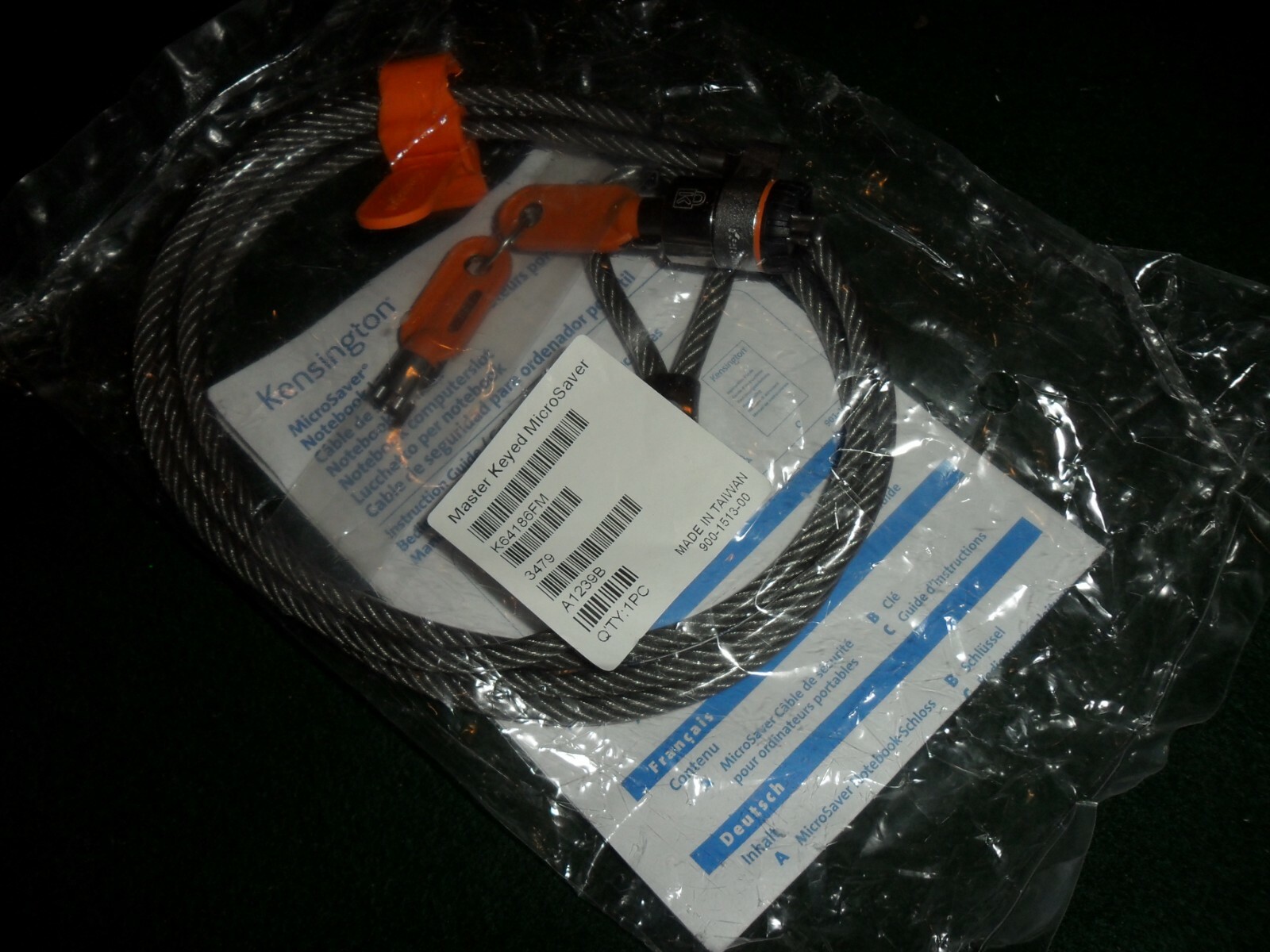 Kensington Microsaver Keyed Notebook Lock - { NEW }  Master Model K64186 FM