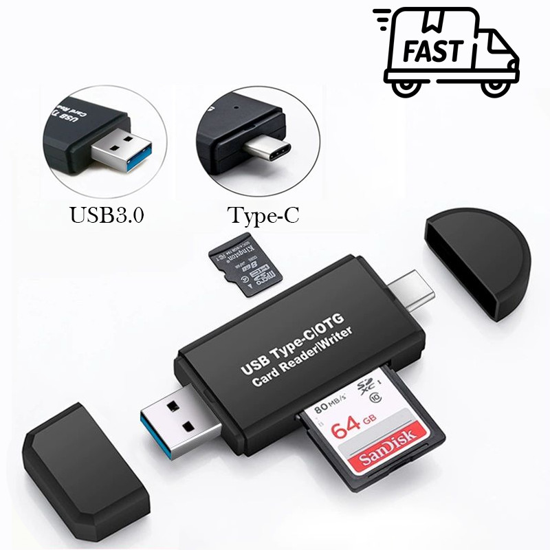 Memory Card Reader USB 3.0 Type C Micro SD TF OTG Smart Adapter Laptop Computer
