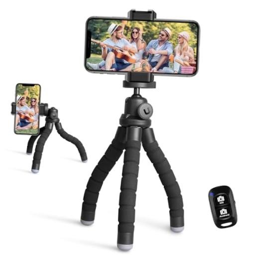Phone Tripod, Portable and Flexible Tripods with Wireless Black Standard