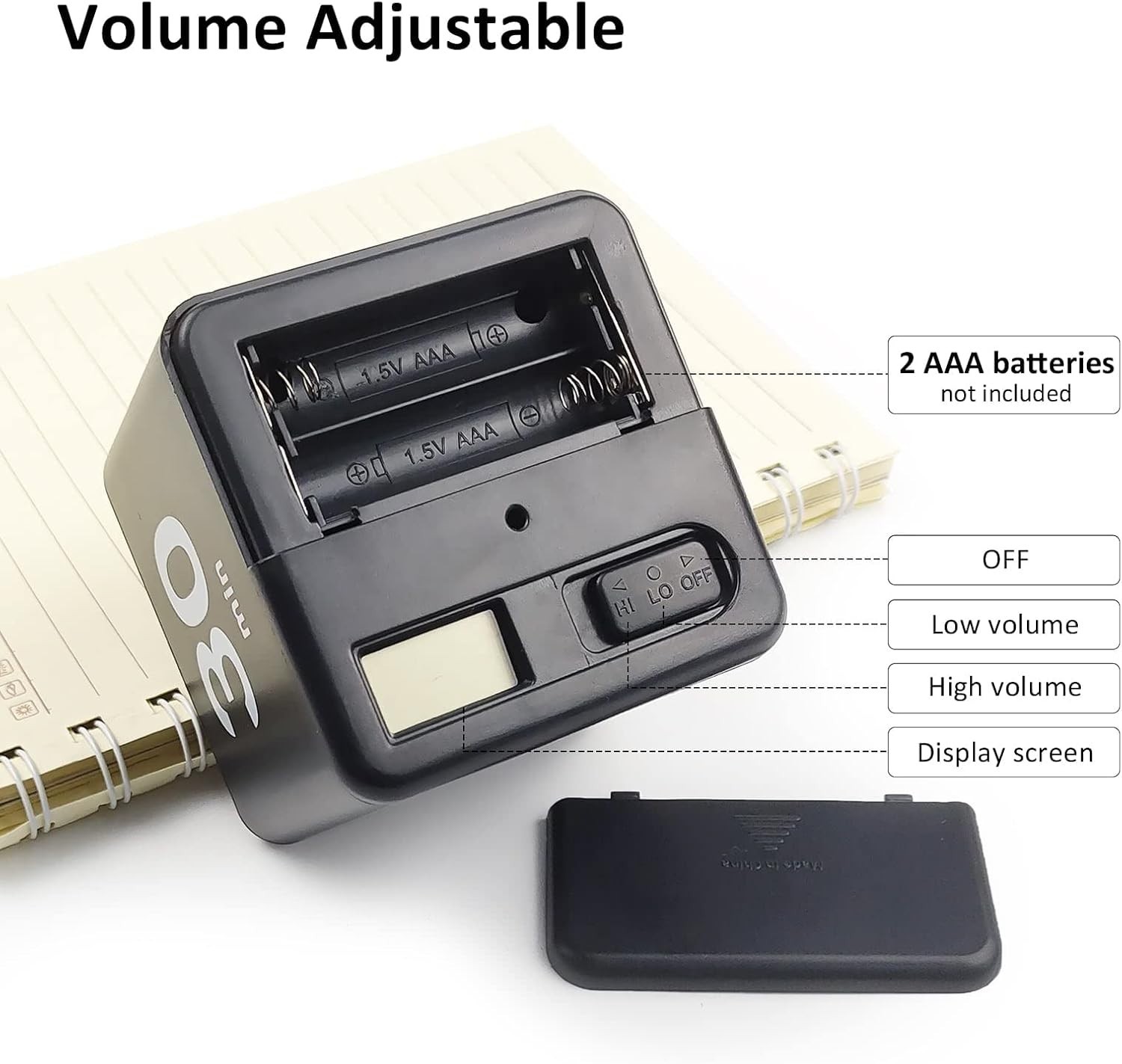 Versatile Black Cube Timer: 15-60 Minute Preset for Learning, Cooking & Games