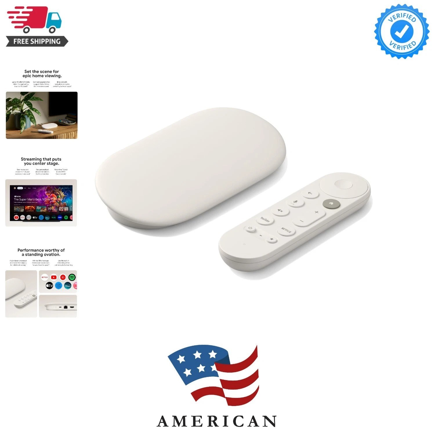 TV Streamer 4K - Fast Streaming Entertainment on Your TV with Voice Search Re...