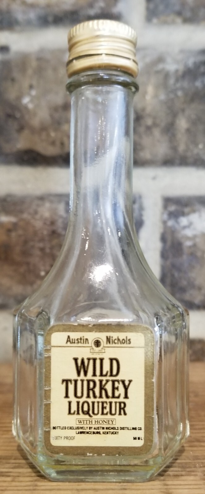 Austin Nichols Wild Turkey Liqueur Mini Bottle - 50mL EMPTY