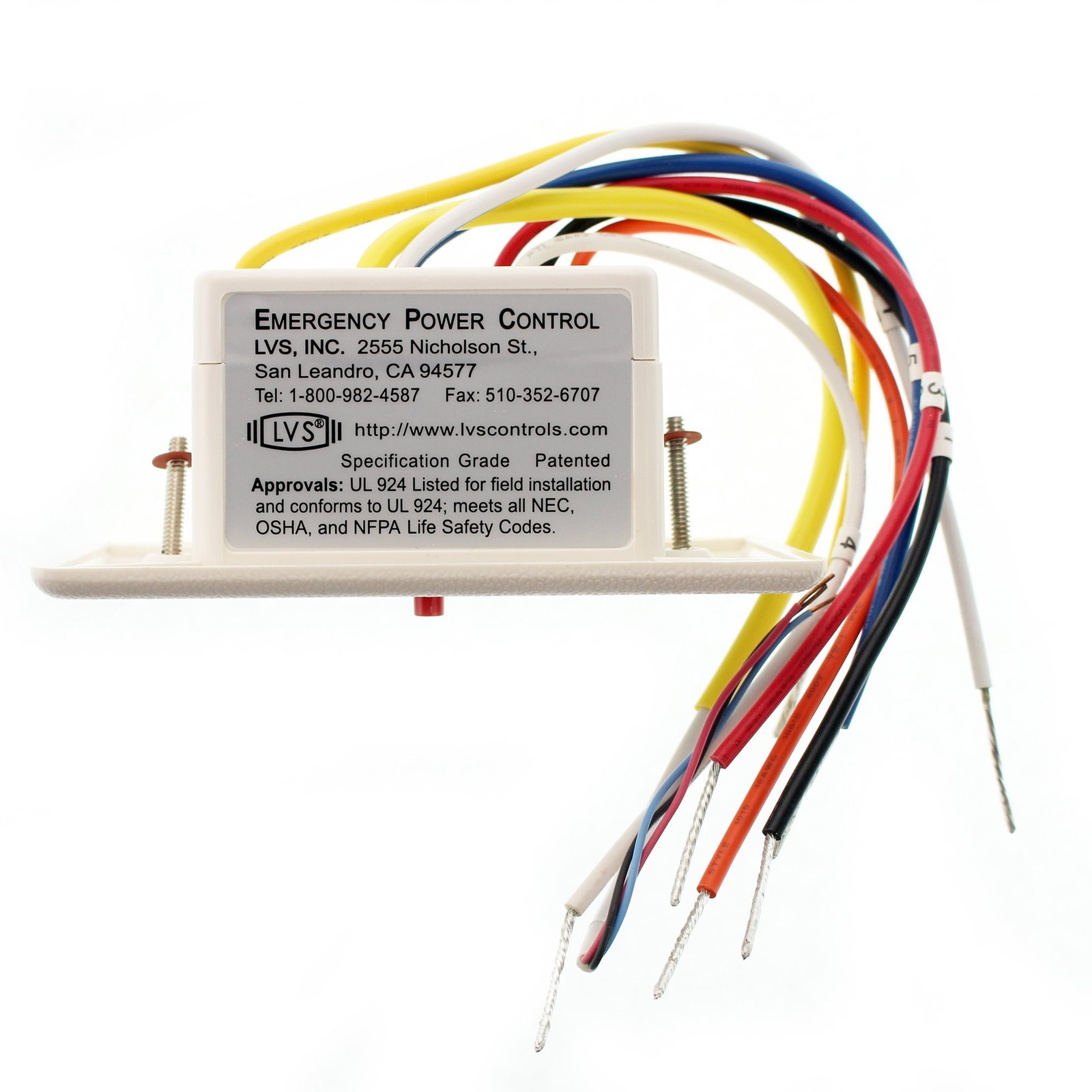 LVS Controls EPC-1-D-120V/277V Emergency Lighting Power Control Switch, White