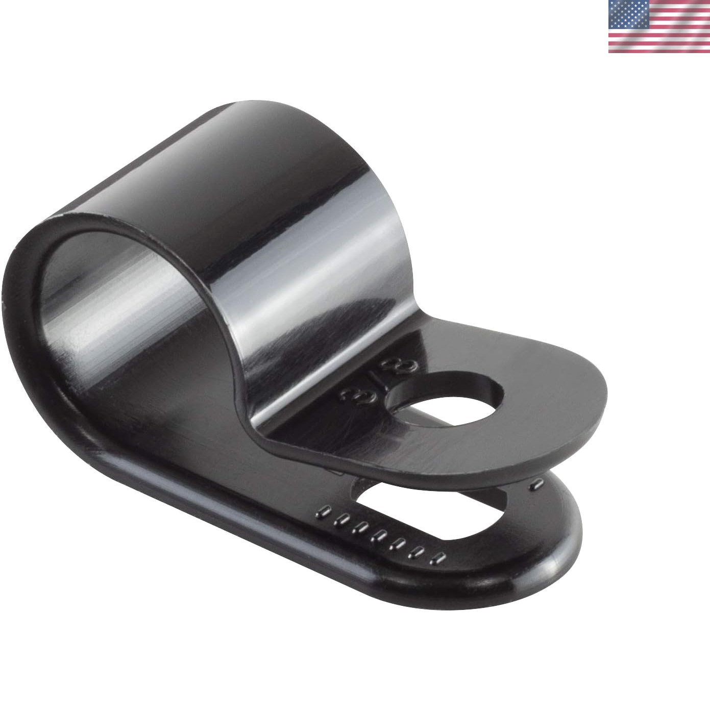Black Nylon Plastic Cable Clamps, 3/8" Screw Mounts for Cable, Rope, Tube Man...