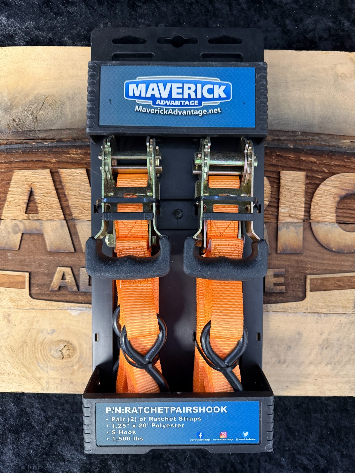 2-Pack 20FT 1" Ratchet TieDown Straps 1500LBS Heavy-Duty S-Hooks