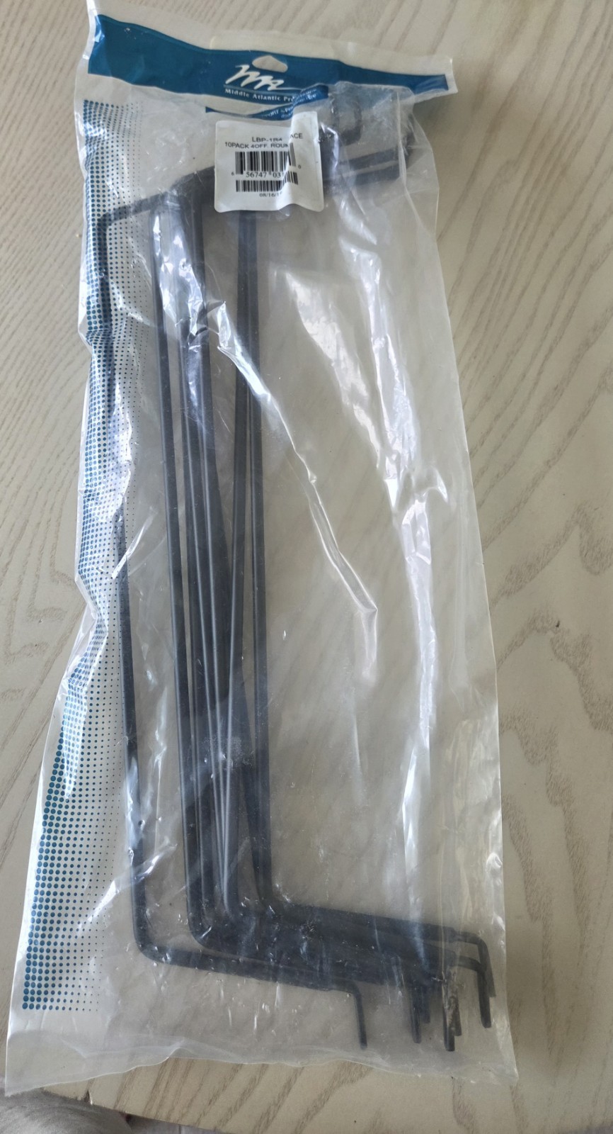 MIDDLE ATLANTIC PRODUCTS | LBP-1R4 Lace Bar, 4" Offset, Round, 8 pc.