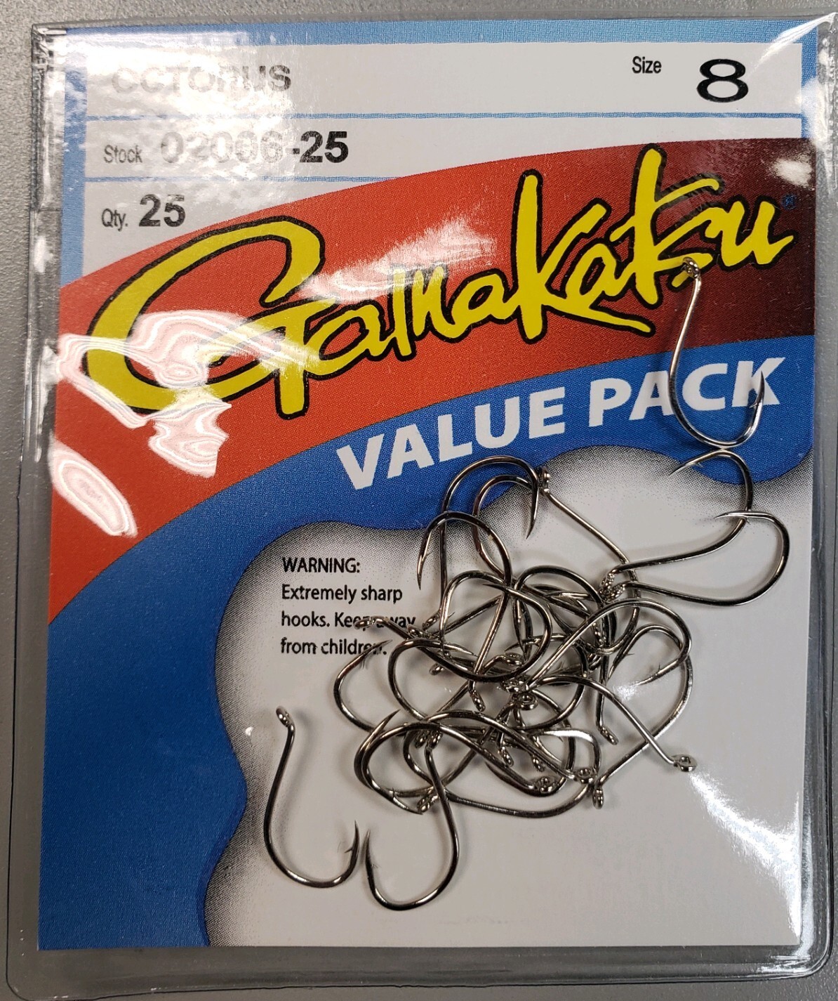 Gamakatsu Octopus Hooks Size 8 - 25 per pack 02006-25 Value Pack I  B5