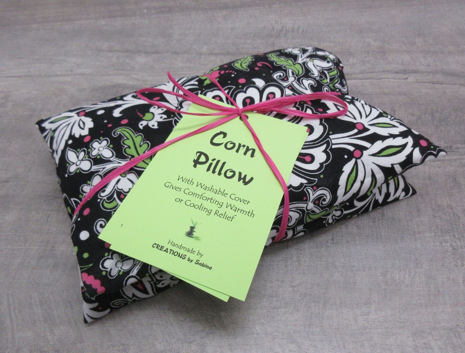 Corn Pillow Heating Pack Microwave Freezer Washable Cover Green Pixels 845