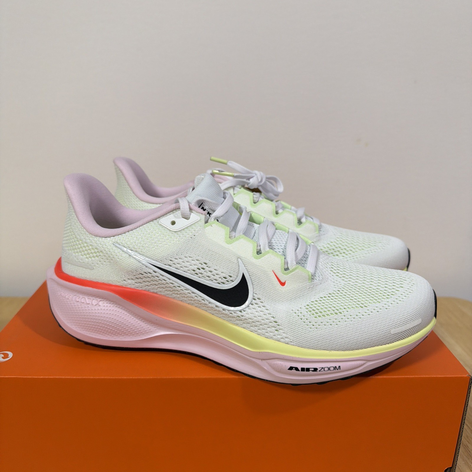 Women’s Size 9.5 - Nike Air Zoom Pegasus 41 White Lime Pink Foam IB4377-100