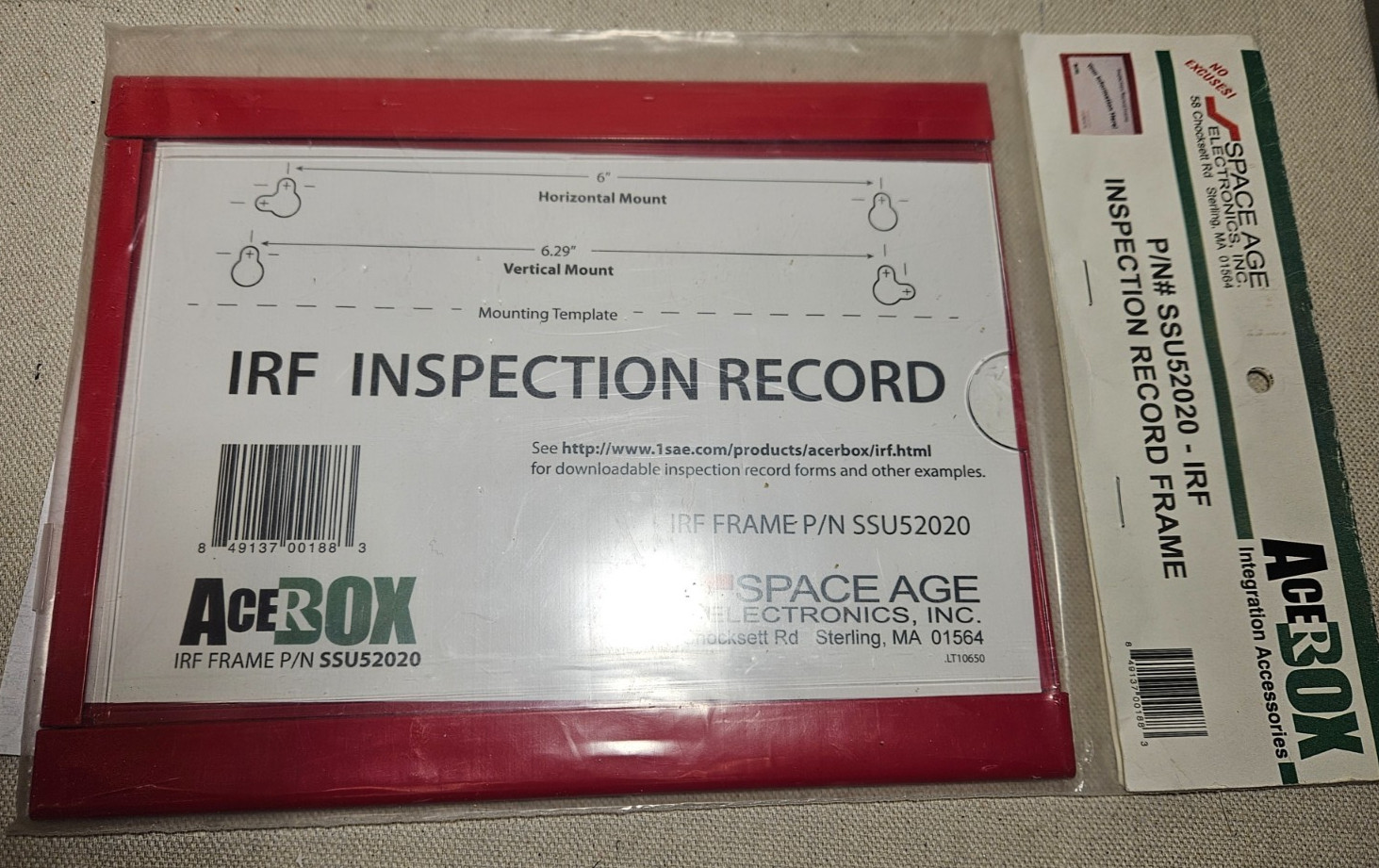 Space Age Inspection Record Frame SSU52020-IRF