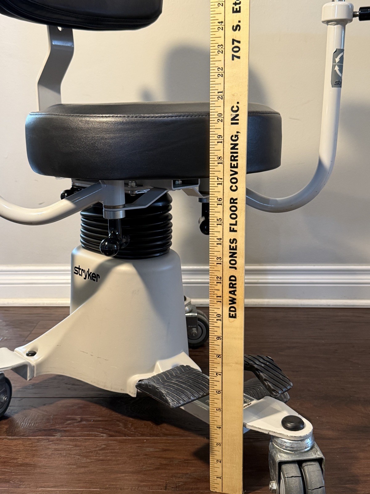 Stryker 830 SurgiStool II Surgeon Stool w/ Adjustable Back and Armrests
