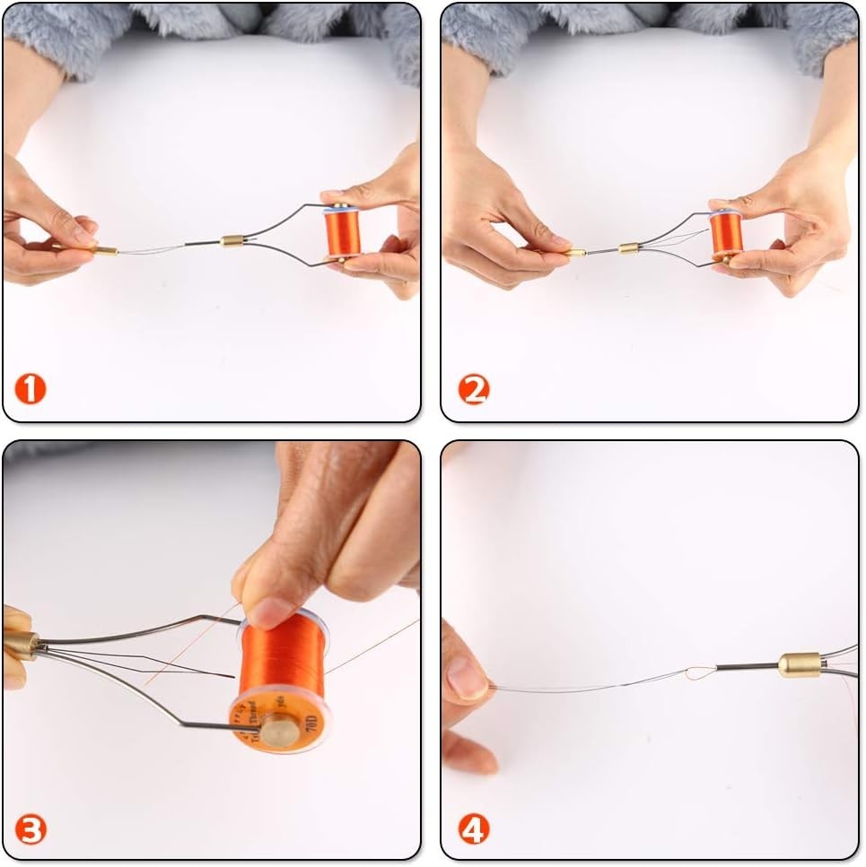 Fly Tying Tools Set: 2 Bobbins, Efficient Threader & Accessories
