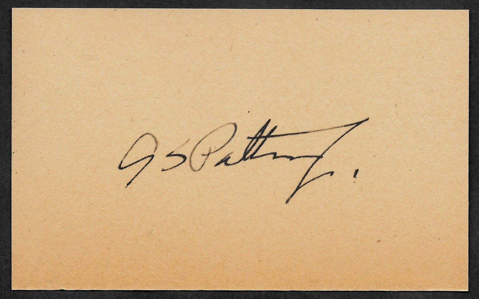 George S Patton Autograph Reprint On Genuine Original Period 1940s 3X5 Card