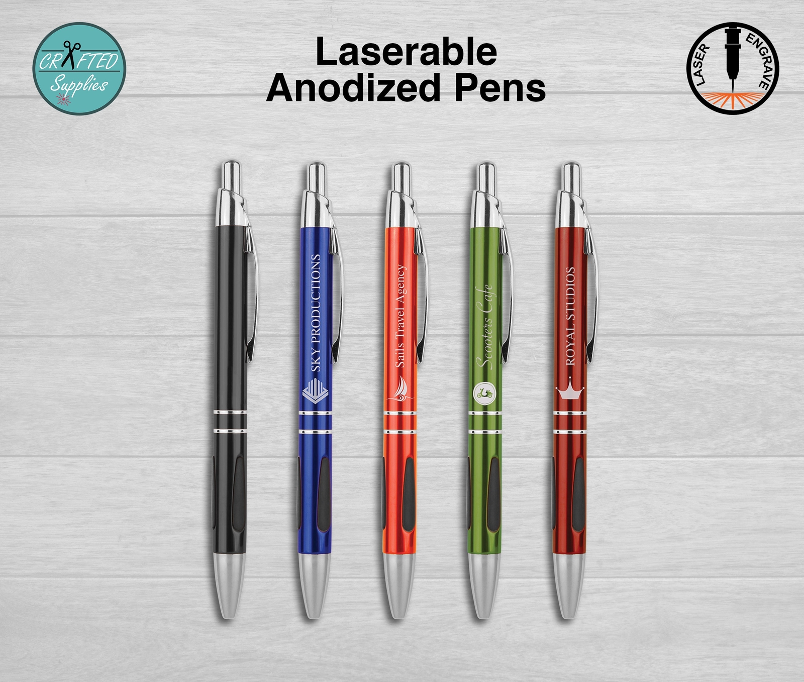 Laserable Anodized Pen, 5 pack