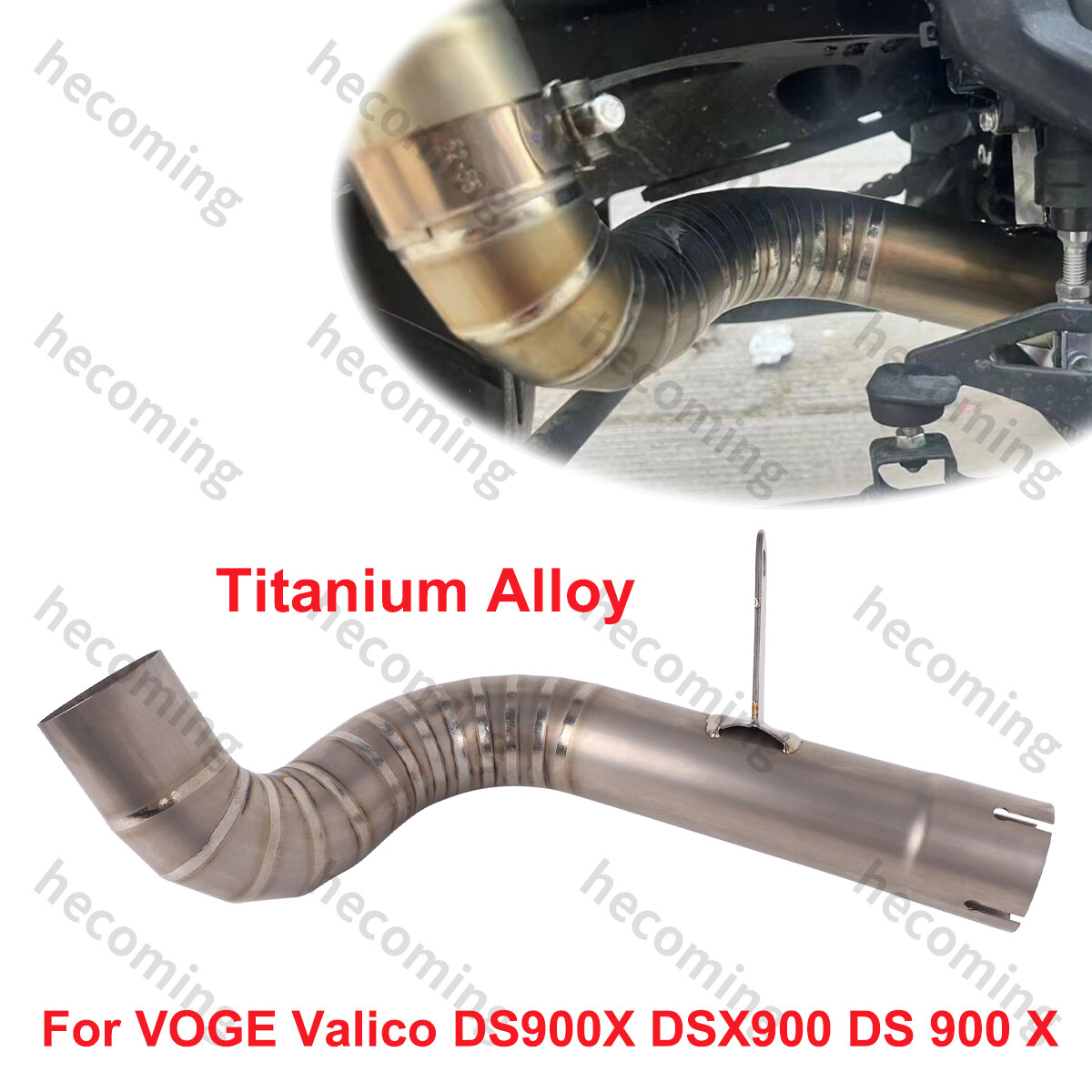 Titanium Exhaust Mid Pipe For VOGE Valico DS900X DSX900 Muffler Mid Link Pipe