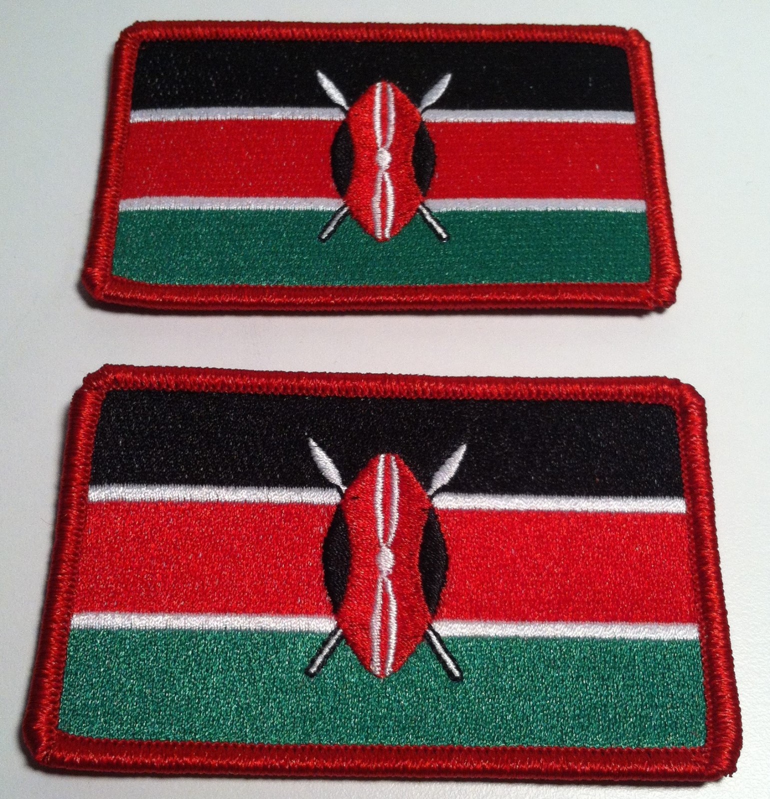 2 KENYA Flag Military Patch With VELCRO® Brand Fastener  Shoulder Emblem