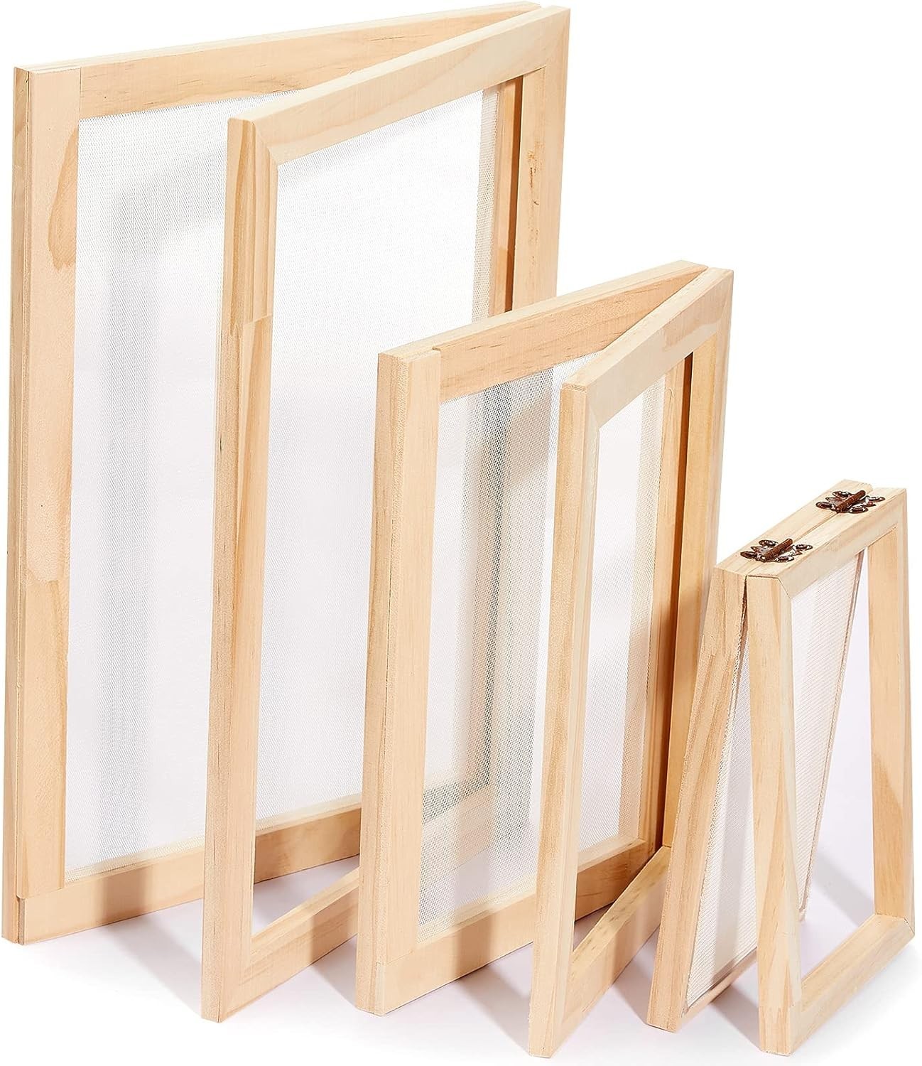 3 Size Wooden Paper Making Screen Paper Making Mould and Frame Kit for DIY Craft