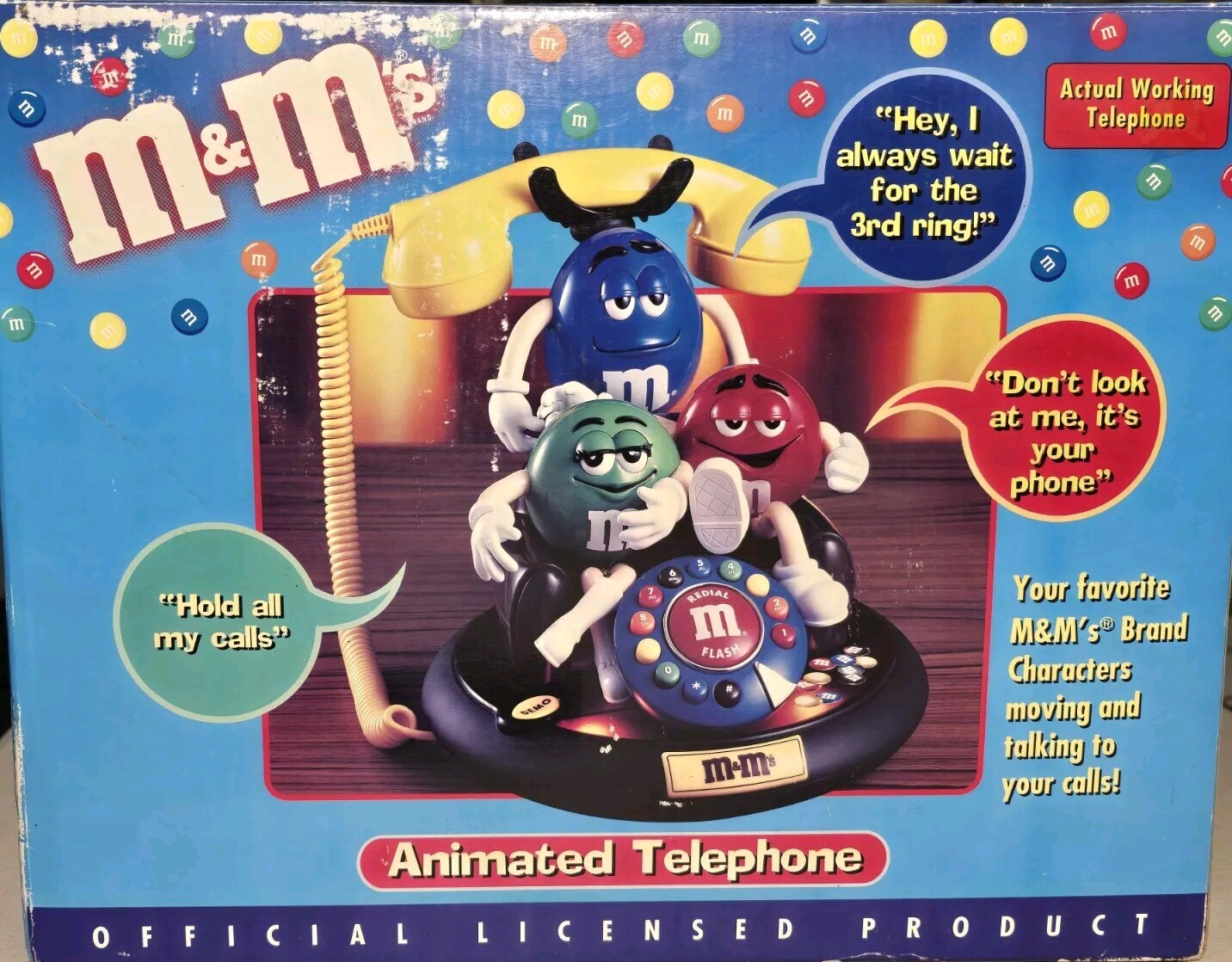 M&Ms Animated Telephone Officially Licensed Product BRAND NEW Vintage Never Open